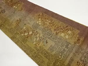 花に動物・抽象模様織出し袋帯